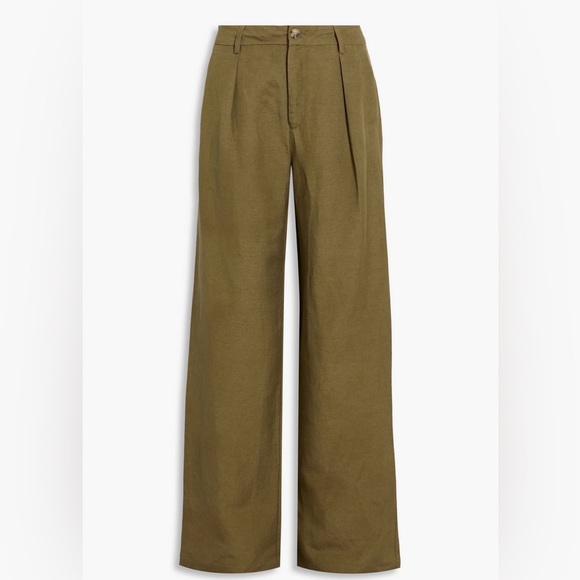 NWT! PAIGE DALLAS High Waist Wide Leg Linen Blend Trousers - Picture 6 of 14